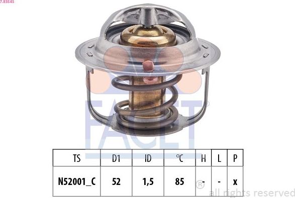 Термостат Facet Made in Italy - OE Equivalent. Артикул 7.8354S