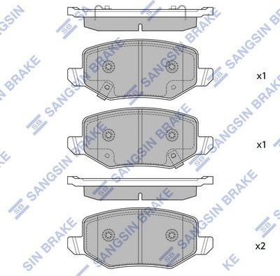 Тормозные колодки Sangsin Hi-Q. Артикул SP2933