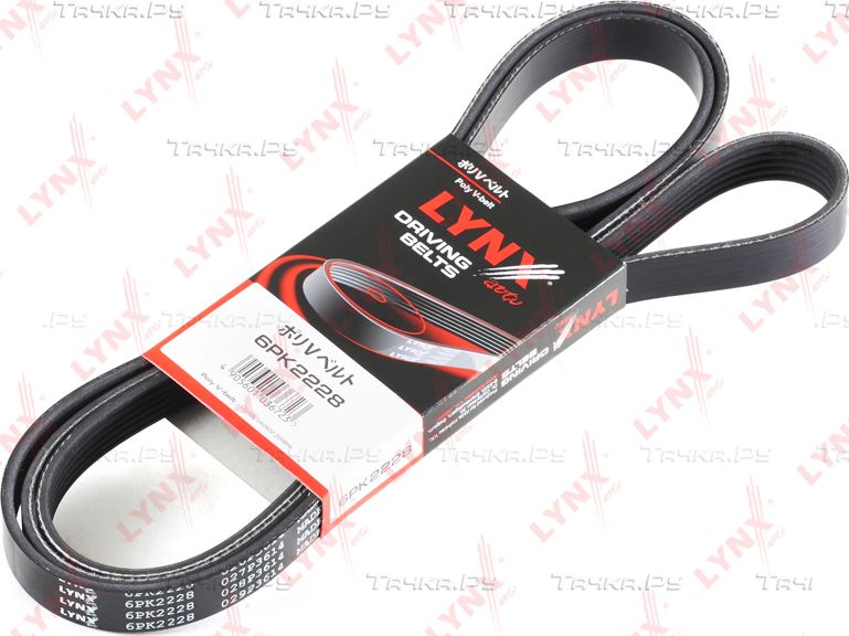 Приводной ремень поликлиновой LYNXauto для Toyota Sequoia II 2007-2014. Артикул 6PK2228