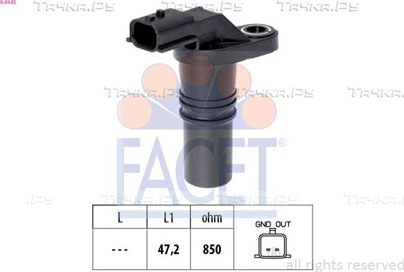 Датчик положения коленвала Facet Made in Italy - OE Equivalent для Dacia Dokker I 2012-2026. Артикул 9.0645