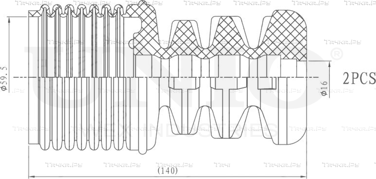 Отбойник и пыльник амортизатора, комплект (Unio). Артикул DUC-50088