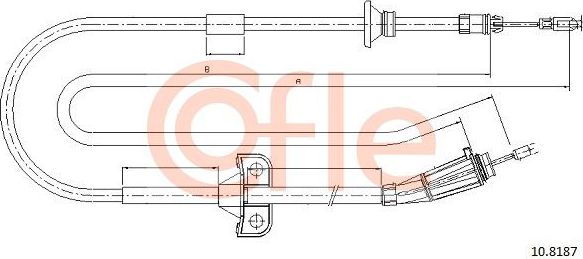 Трос ручника (тросик ручного тормоза) Cofle задний правый/левый для Volvo XC90 I 2002-2014. Артикул 92.10.8187