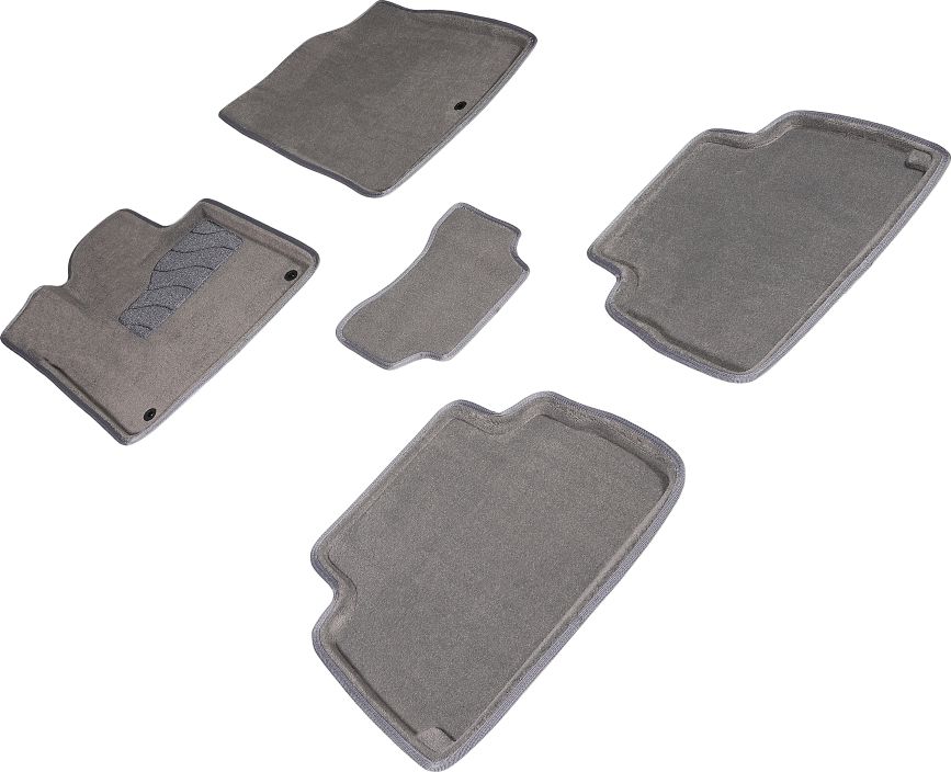 Коврики Seintex 3D ворсовые для салона Hyundai Santa Fe IV рестайлинг 2020-2026 СЕРЫЕ. Артикул 96506