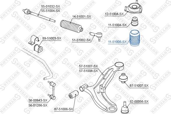 Пыльник амортизатора (стойки) Stellox. Артикул 11-51005-SX