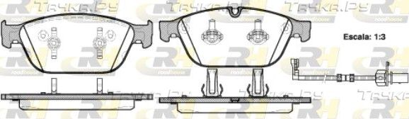 Тормозные колодки RoadHouse передние для Audi SQ5 I (8R) 2012-2017. Артикул 21443.02