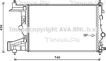 Радиатор охлаждения двигателя AVA для Opel Astra J 2009-2015. Артикул OLA2487