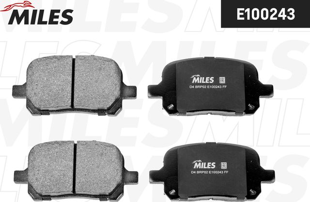 Тормозные колодки Miles (Semi-Metallic) передние для Lexus ES III 1996-2001. Артикул E100243