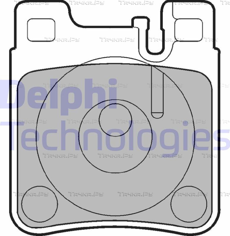 Тормозные колодки Delphi (Low-Metallic) задние для Mercedes-Benz C-Класс II (W203, CL203) 2001-2008. Артикул LP841