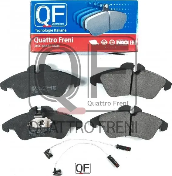 Колодки тормозные дисковые передние к-т с электрическим датчиком износа (Quattro Freni). Артикул qf500120