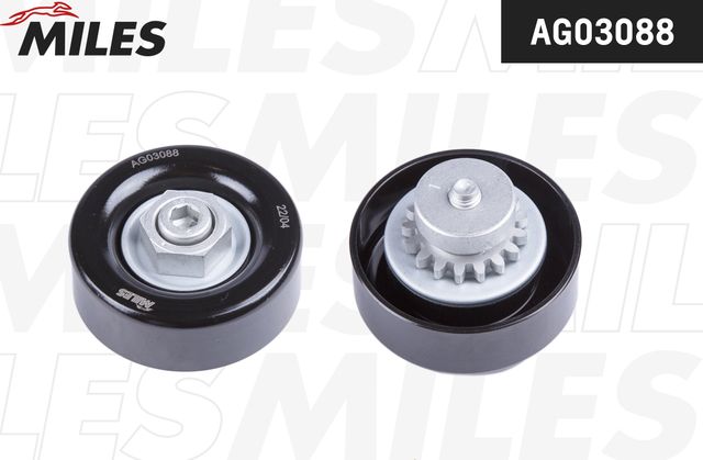 Натяжной ролик (натяжитель) приводного поликлинового ремня Miles для Chevrolet Spark III 2010-2016. Артикул AG03088