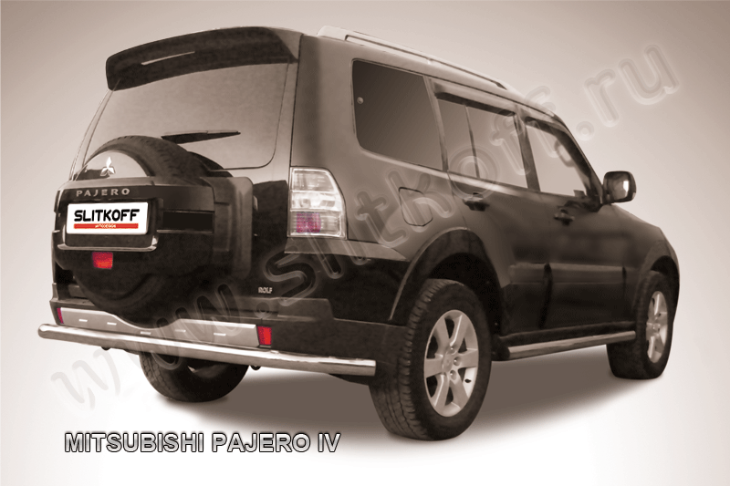 Защита Slitkoff заднего бампера d76 для Mitsubishi Pajero IV 2006-2011. Артикул MPJ016