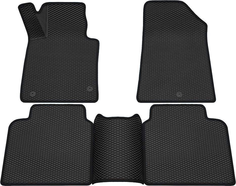Коврики Rezkon 3D EVA ромб резиновые для салона Kia Optima IV 2016-2026 Черный кант. Артикул 9221015201