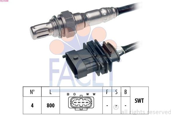 Лямбда-зонд (кислородный датчик) Facet Made in Italy - OE Equivalent. Артикул 10.7339