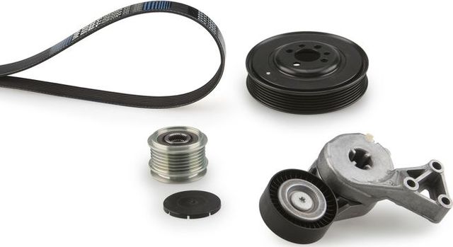 Приводной ремень поликлиновой с роликами (комплект) Gates Micro-V® для Audi A3 II (8P) 2003-2008. Артикул K076PK1043