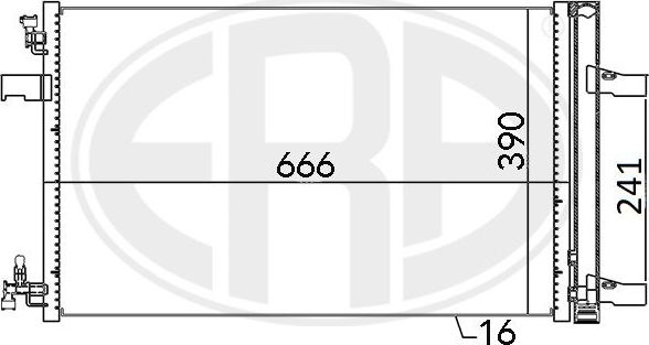 Радиатор кондиционера (конденсатор) Era для Vauxhall Zafira C 2013-2018. Артикул 667053