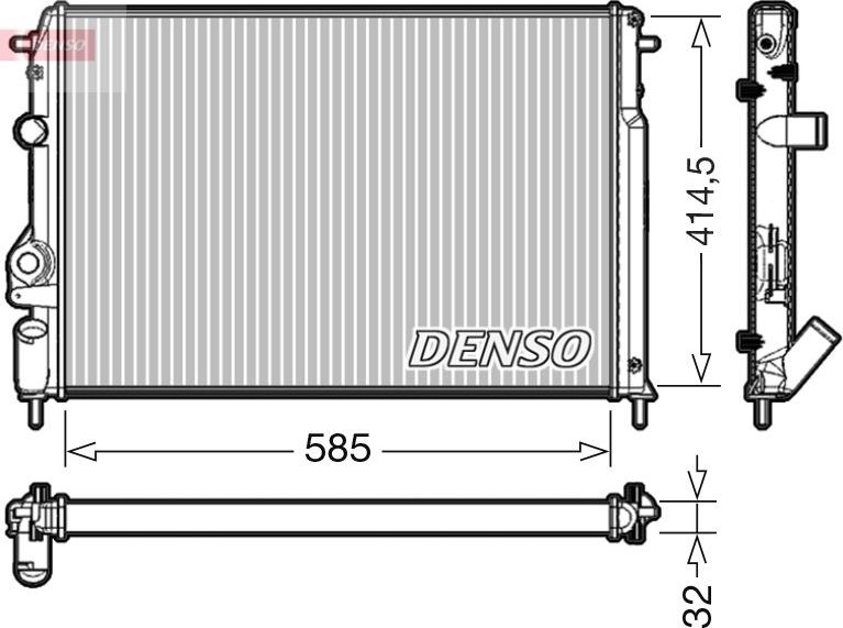 Радиатор охлаждения двигателя Denso. Артикул DRM23034