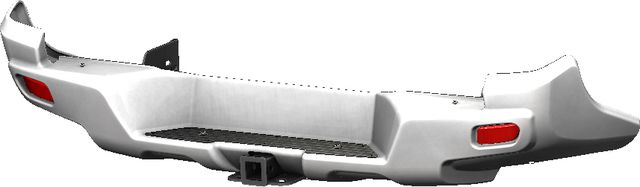 Бампер силовой задний АВС-Дизайн с квадратом под фаркоп для Mitsubishi L200 V 2015-2019. Усиленный, белый. Артикул ABC.MCCL200.RB.11W