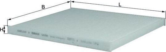 Салонный фильтр Mahle-Knecht для Kia Sorento II 2009-2026. Артикул LA 298