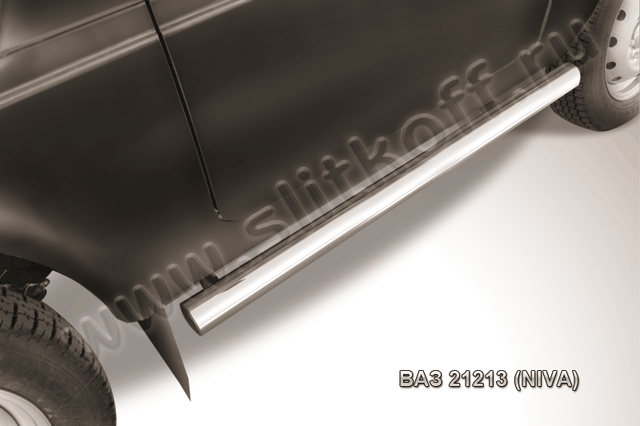 Пороги Slitkoff d76 труба для ВАЗ 21213 Нива, 4х4 3 дв 1976-2026. Артикул Niv006