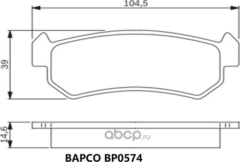 Колодки тормозные дисковые зад. CHEVROLET AVEO (T250, T255), LACETTI (Bapco). Артикул BP0574