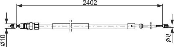 Трос ручника (тросик ручного тормоза) Bosch. Артикул 1 987 482 276