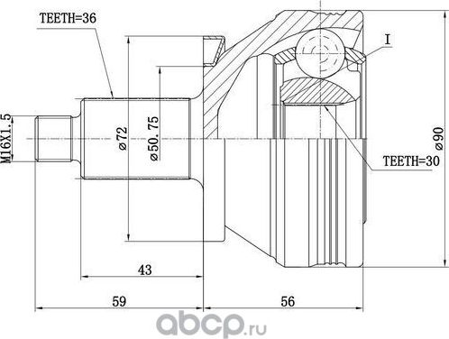 Шрус Наружный (Zikmar). Артикул Z88322R