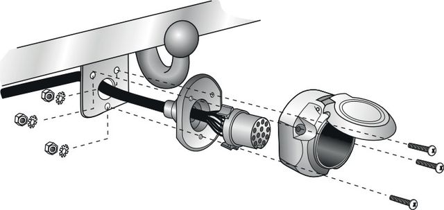 Штатная электрика фаркопа Hak-System (полный комплект) 13-полюсная для Nissan Juke II (F16) 2019-2026. Артикул 21140543