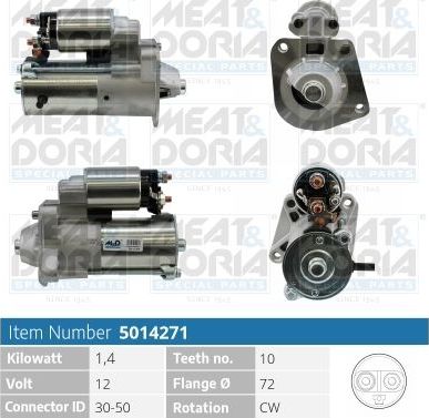 Стартер Meat & Doria для Volvo V50 I 2004-2012. Артикул 5014271
