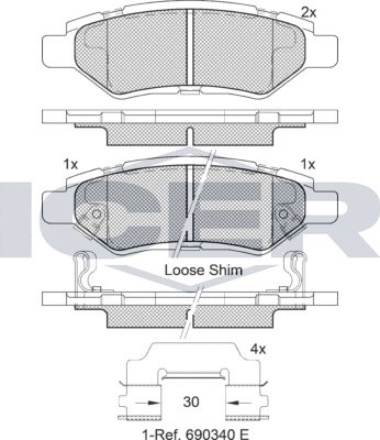 Тормозные колодки Icer задние для Cadillac CTS II 2008-2014. Артикул 182142