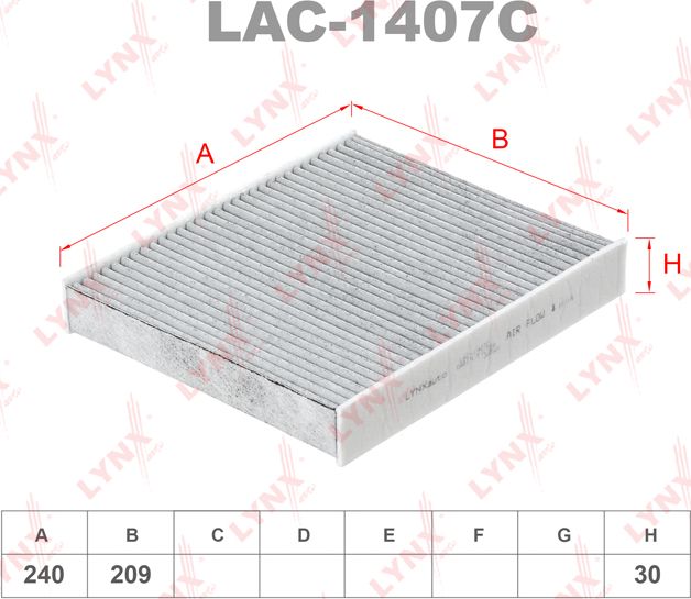 Салонный фильтр LYNXauto. Артикул LAC-1407C