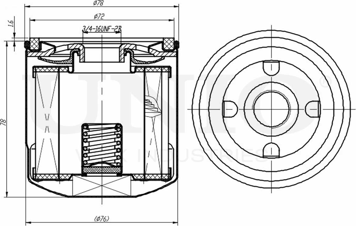 Фильтр масляный (Unio). Артикул FLT-20089