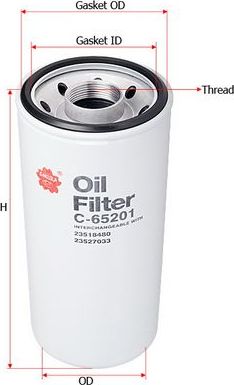 Масляный фильтр Sakura. Артикул C-65201