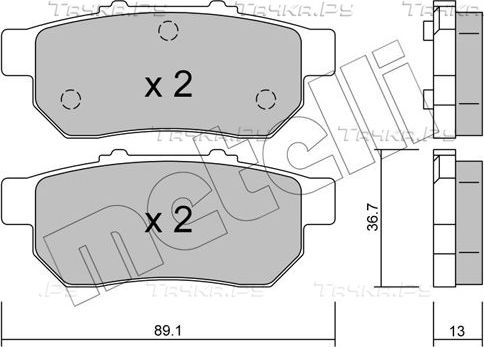 Тормозные колодки Metelli задние для Honda CR-X III 1992-1998. Артикул 22-0176-0