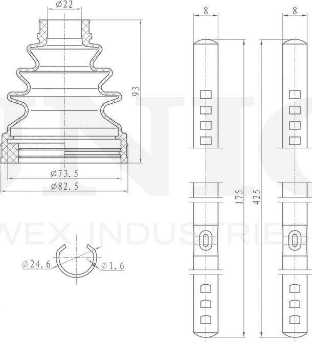 Пыльник ШРУС, комплект (Unio). Артикул DUC-30092K