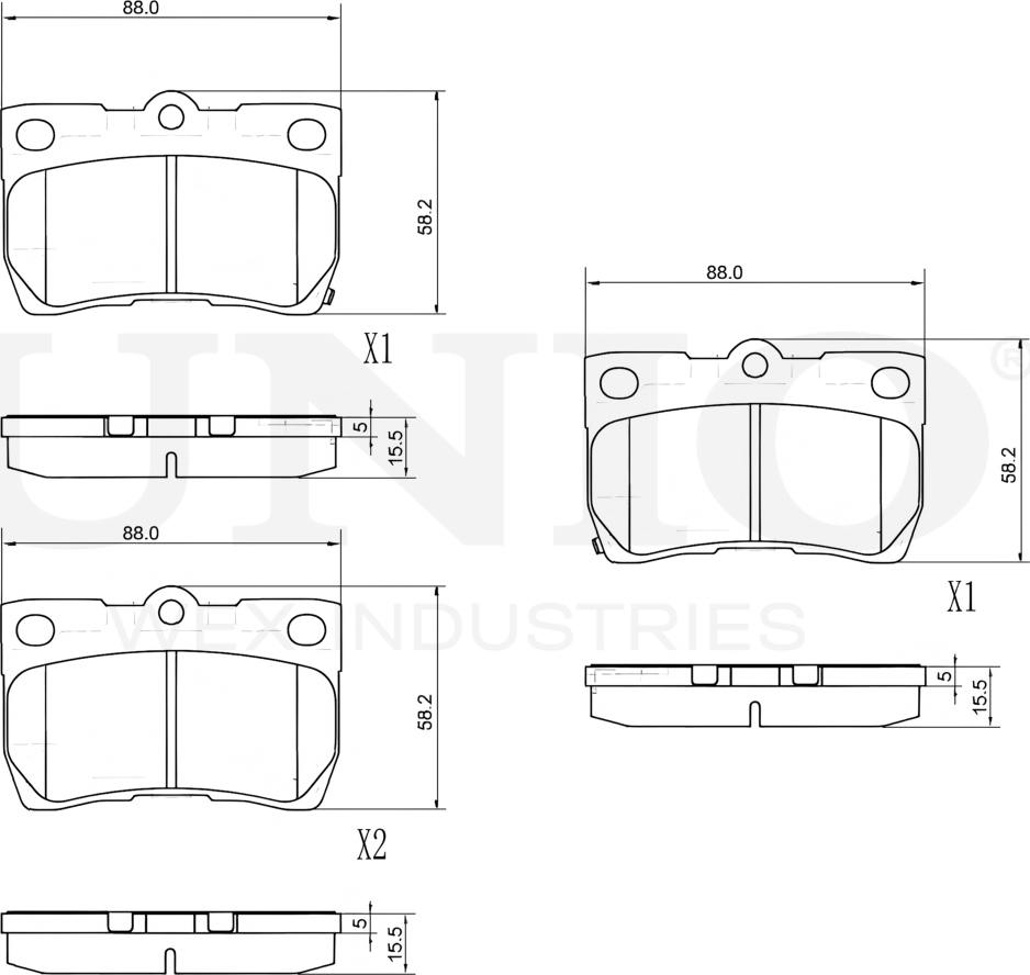 Колодки тормозные дисковые, комплект (Unio). Артикул BRP-20105