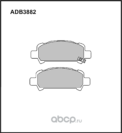 Колодки тормозные дисковые | зад | (Allied Nippon). Артикул ADB3882
