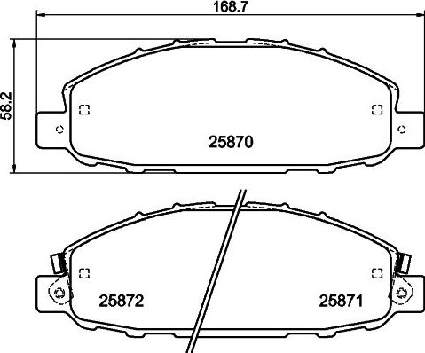 Тормозные колодки Hella NAO. Артикул 8DB 355 028-921