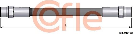 Тормозной шланг Cofle задний правый для Audi 80 V (B4) 1991-1992. Артикул 92.BH.VK148