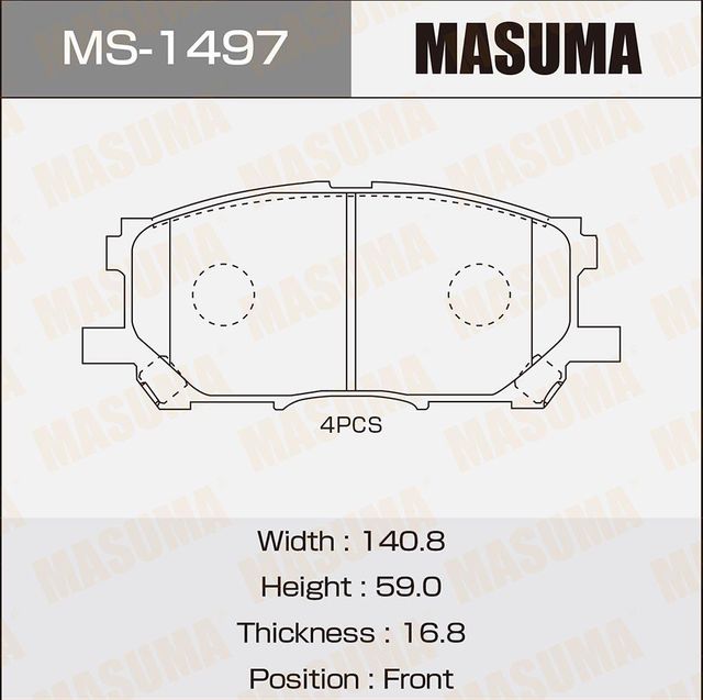 Тормозные колодки Masuma. Артикул MS-1497