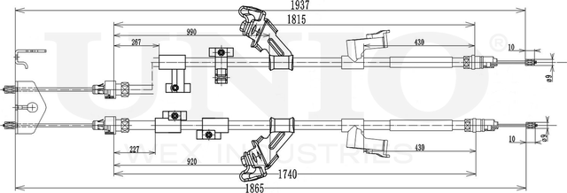Трос ручного тормоза (Unio). Артикул CAB-60058
