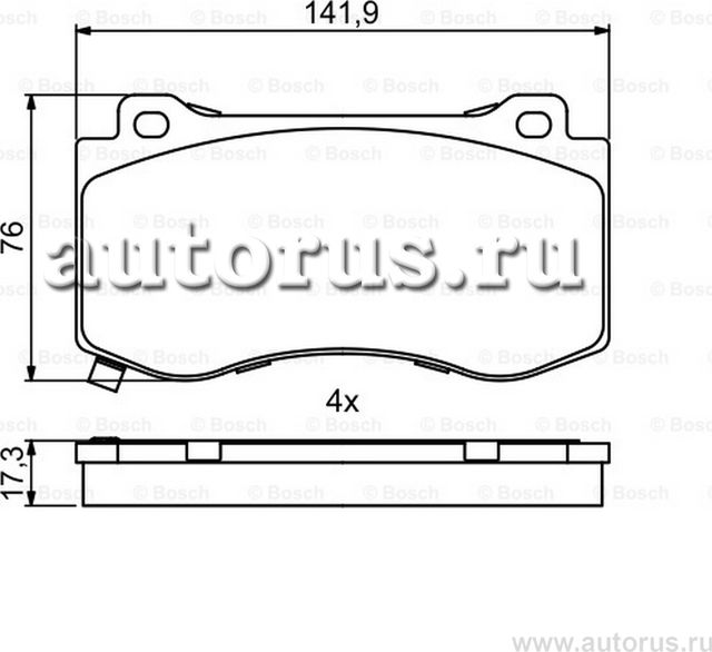 Колодки торм диск к-т перед Chrysler 300C Jeep Grand Cherokee III SRT (Bosch). Артикул 0986494870