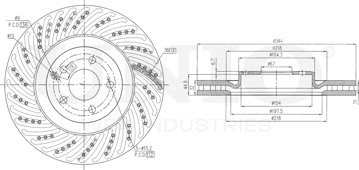 Диск тормозной (Unio). Артикул BRD-20582