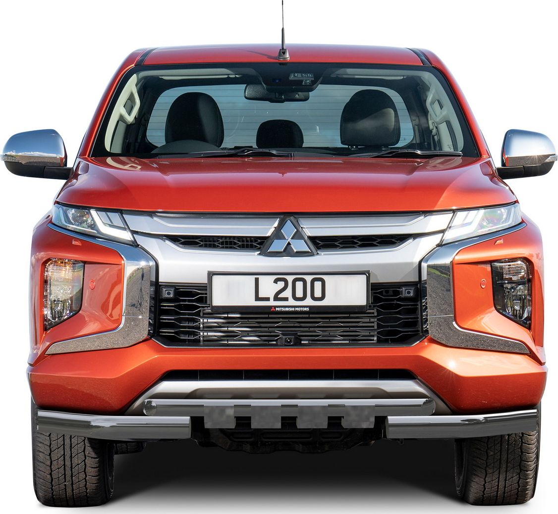 Защита Rival переднего бампера d76+d57 с профильной защитой картера для Mitsubishi L200 V рестайлинг 2018-2026. Артикул R.4016.003