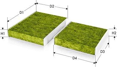 Салонный фильтр  Tecneco Filters. Артикул CKA10205-2