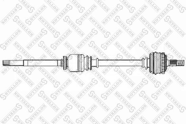 Полуось (привод в сборе, приводной вал) Stellox передняя правая для Peugeot 307 I 2000-2008. Артикул 158 1765-SX