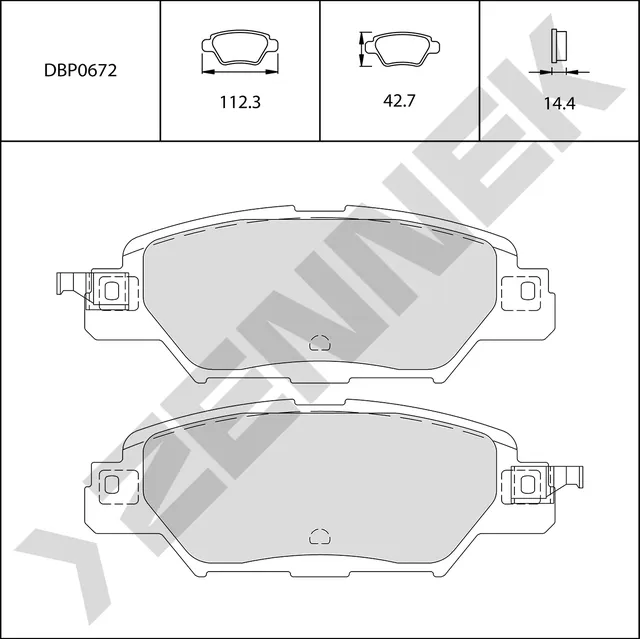 Колодки тормозные задние MAZDA CX-5 12-16 (Zennek). Артикул DBP0672