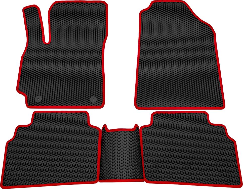 Коврики Rezkon EVA для салона Kia Seltos 2020-2026 Красный кант. Артикул 9021050104