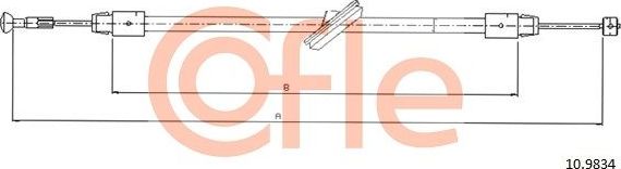 Трос ручника (тросик ручного тормоза) Cofle. Артикул 92.10.9834