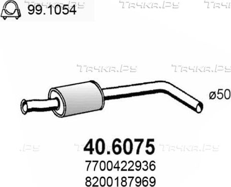 Глушитель (средняя часть) Asso. Артикул 40.6075