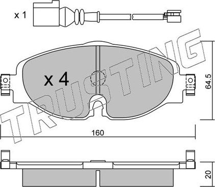 Тормозные колодки Trusting передние для SEAT Leon III 2012-2026. Артикул 966.0W
